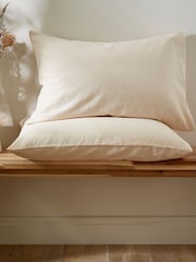 Martex Cream Almond Touch Of Linen Pillowcases Pair - Image 1 of 8