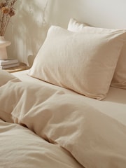 Martex Cream Almond Touch Of Linen Pillowcases Pair - Image 2 of 8