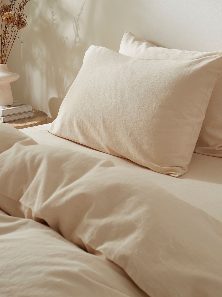 Martex Cream Almond Touch Of Linen Pillowcases Pair - Image 2 of 8