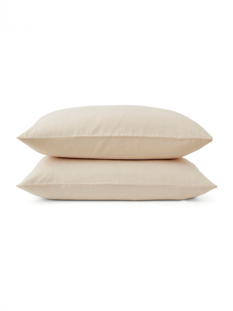 Martex Cream Almond Touch Of Linen Pillowcases Pair - Image 8 of 8