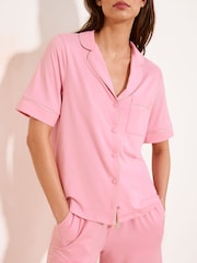 Lipsy Pink Short Sleeve Shirt and Trousers Jersey Pyjamas Set - Image 3 of 4