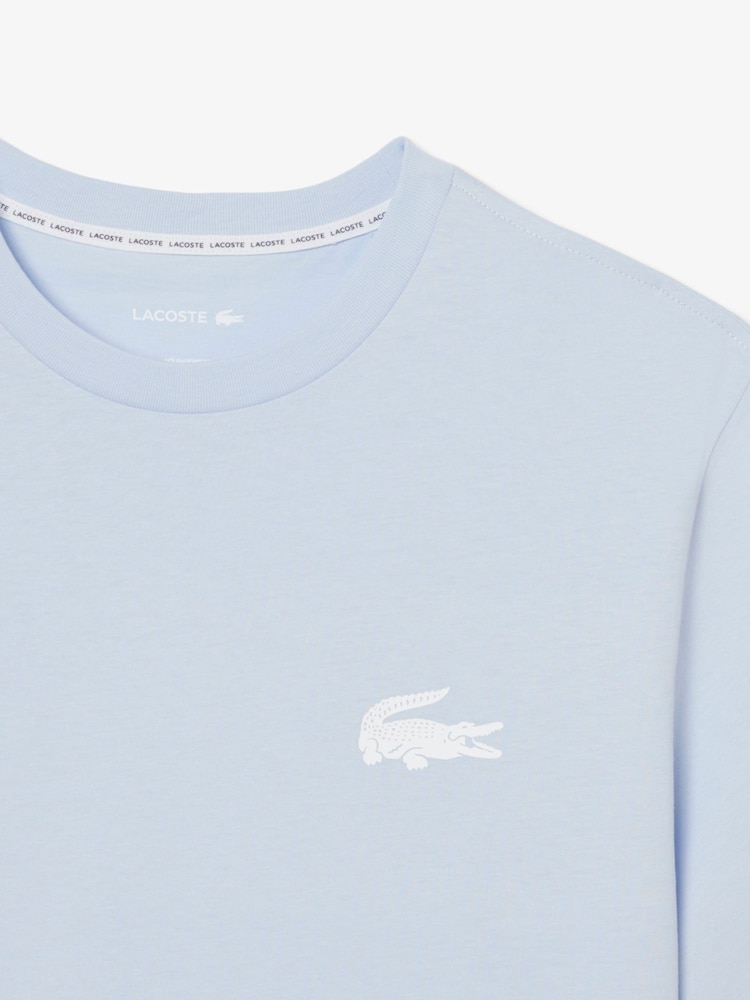 Lacoste Sky Blue Crocodile Print T-Shirt - Image 7 of 7