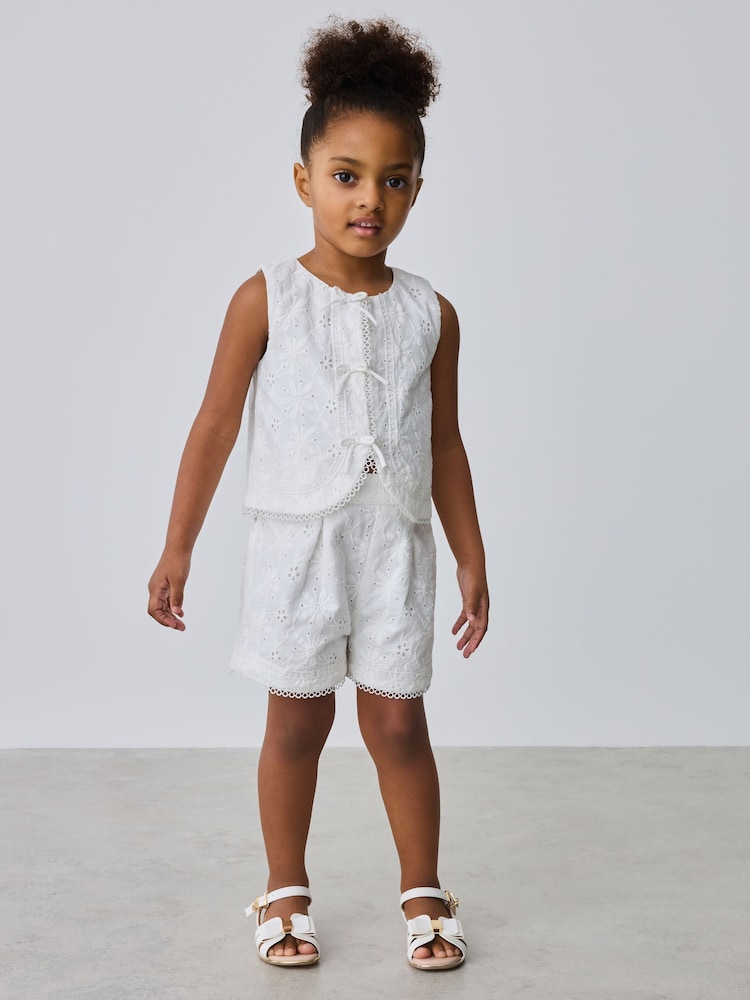 Baker by Ted Baker 2 Piece Broderie Waistcoat and Shorts Set - Image 1 of 16