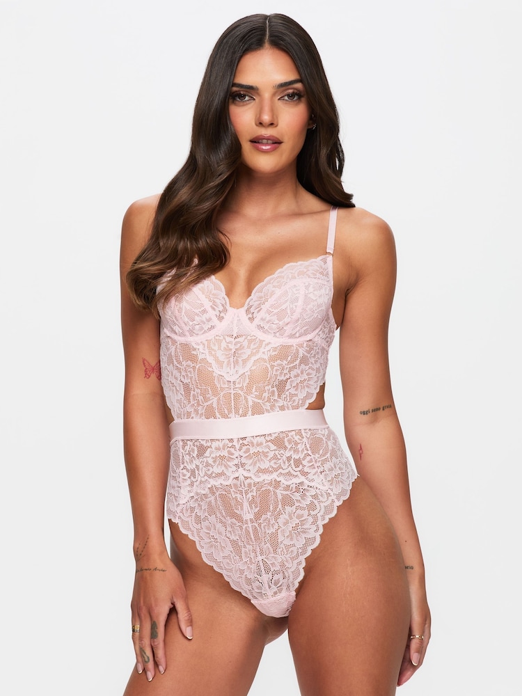Ann Summers Pale Pink Hold Me Tight Lace Body - Image 1 of 6 Ann Summers Pale Pink Hold Me Tight Lace Body - Image 1 of 6