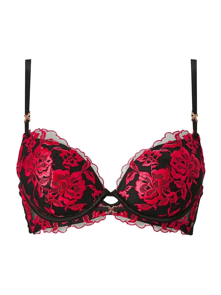 Ann Summers Black Pad Plunge Endless Attraction Foiled Embroidery Plunge Bra - Image 6 of 6