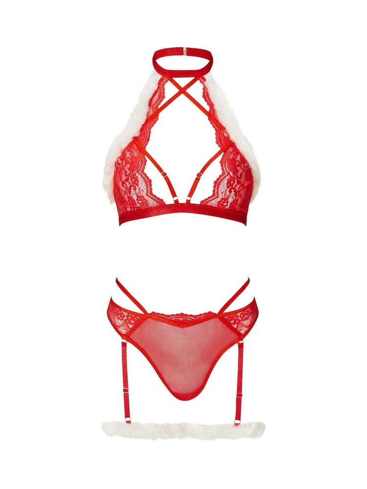 Ann Summers Red Holly Crotchless Set - Image 5 of 5