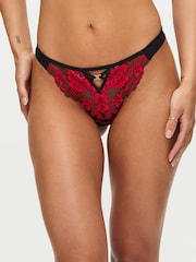 Ann Summers Black Thong Endless Attraction Foiled Embroidered Knickers - Image 3 of 5