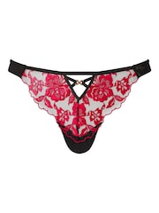 Ann Summers Black Thong Endless Attraction Foiled Embroidered Knickers - Image 5 of 5