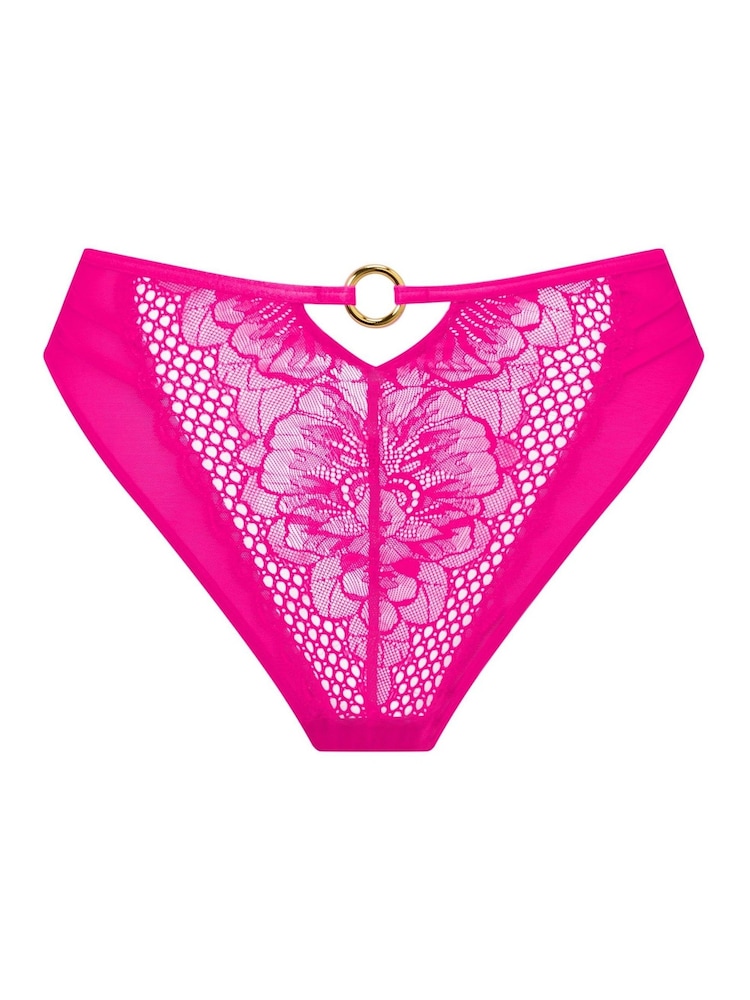 Ann Summers Pink Brazilian Knickers Compelling Floral Mesh High Waist - Image 5 of 5 Ann Summers Pink Brazilian Knickers Compelling Floral Mesh High Waist - Image 5 of 5