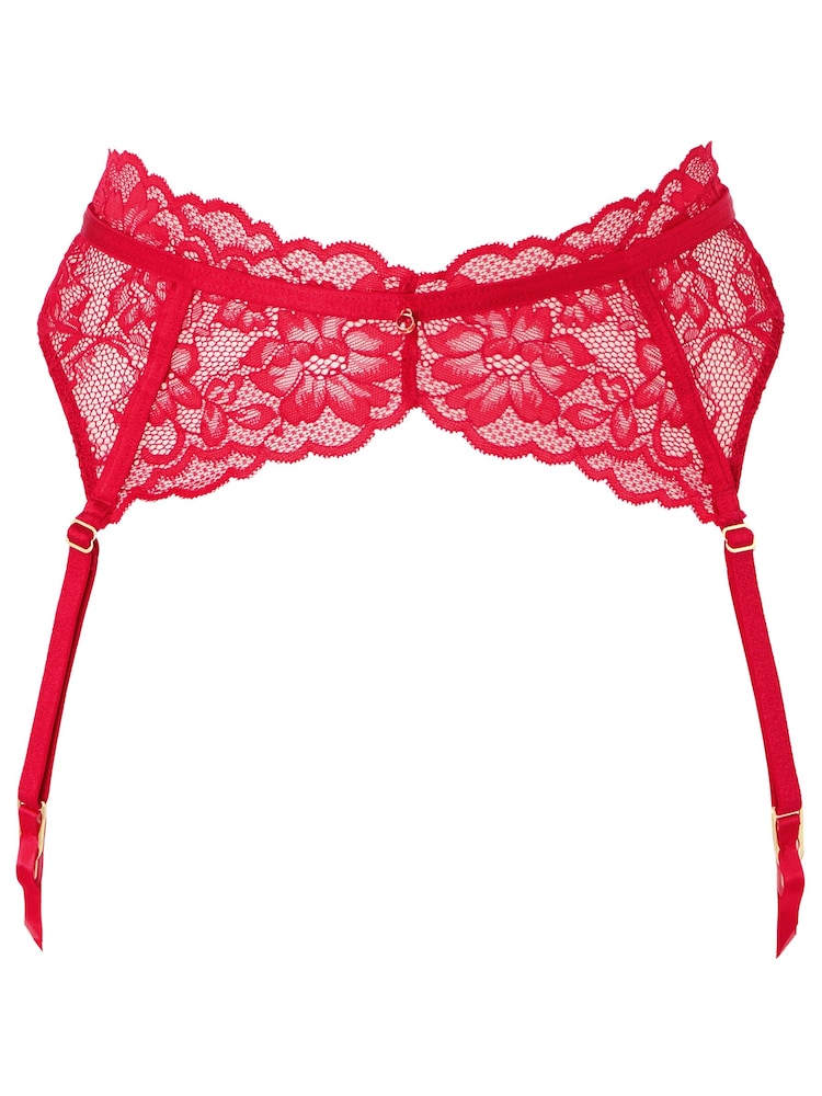 Ann Summers Red Suspender Belt Sexy Lace Waspie Suspender - Image 6 of 6