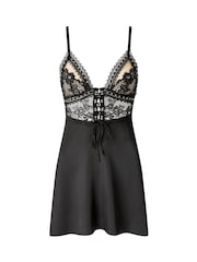 Ann Summers Black Bridgette Satin Lace Chemise - Image 5 of 5