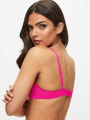 Ann Summers Pink Bright Compelling Floral Embroidery Padded Plunge Bra - Image 2 of 5