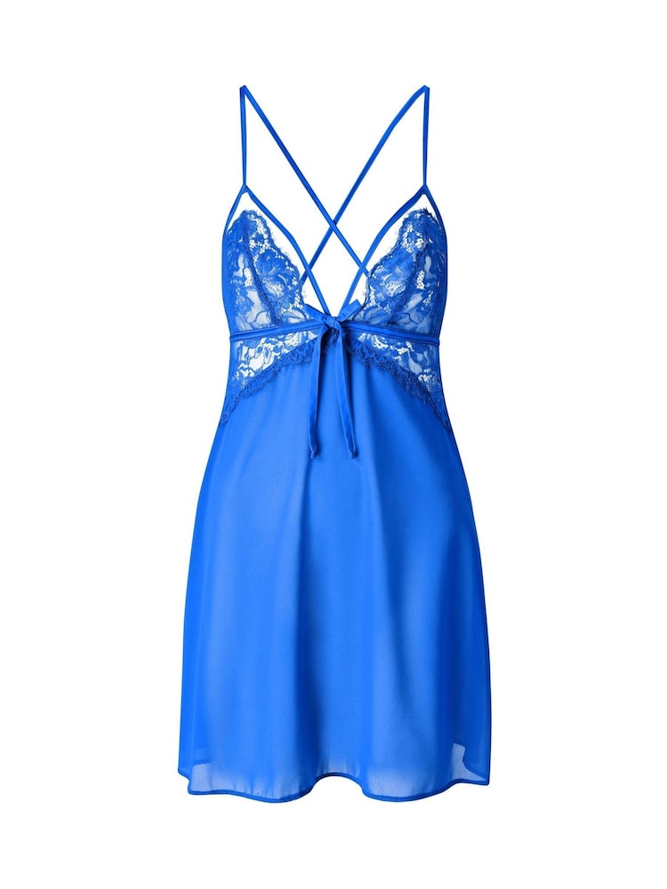Ann Summers Blue Enchanting Chiffon & Mesh Chemise Nightie - Image 1 of 1