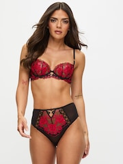 Ann Summers Black Brazillian Endless Attraction Foiled Embroidered Knickers - Image 1 of 5