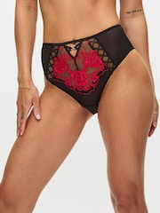 Ann Summers Black Brazillian Endless Attraction Foiled Embroidered Knickers - Image 3 of 5