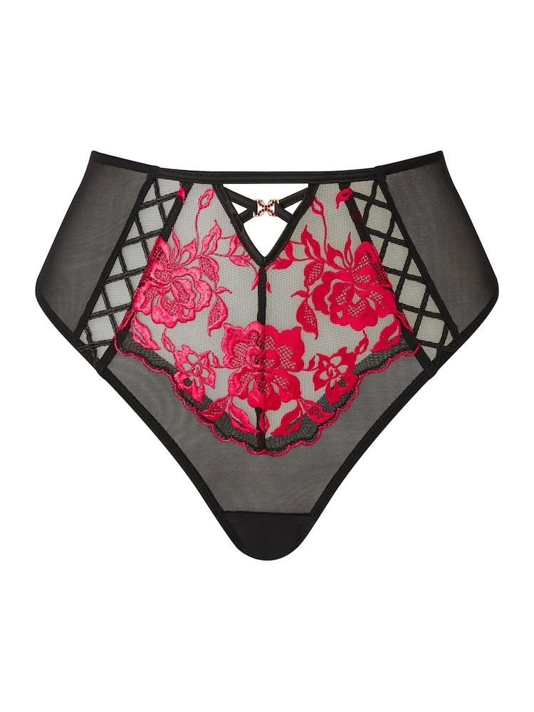 Ann Summers Black Brazillian Endless Attraction Foiled Embroidered Knickers - Image 5 of 5