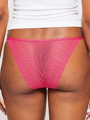 KBX Pink Navy/Coral Lace Brazilian Knickers 3 Pack - Image 3 of 7