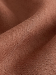 Rust Brown Grandad Collar Linen Mix Long Sleeve Shirt (3-16yrs) - Image 3 of 4