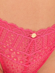KBX Pink Regular Length Lace High Leg Knickers 3 Pack - Image 7 of 7