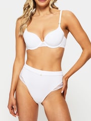 KBX White Charlotte Brushed Underwired Padded T-Shirt Plunge Bra - Image 1 of 6