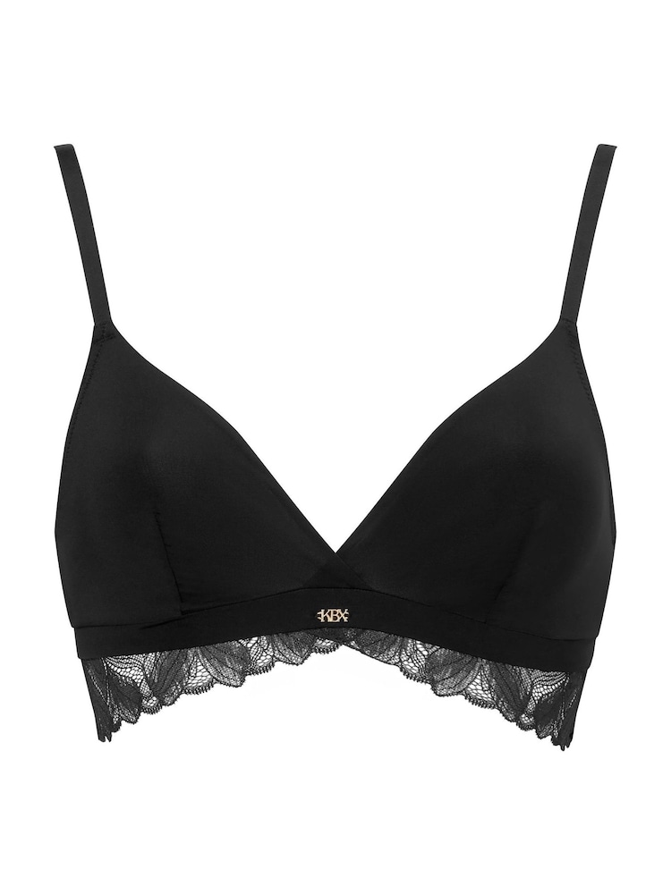 KBX Black Harper Scalloped Lace Triangle Bralette - Image 6 of 6