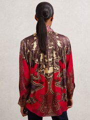 Reiss Red Jade Paisley Print Top - Image 5 of 6