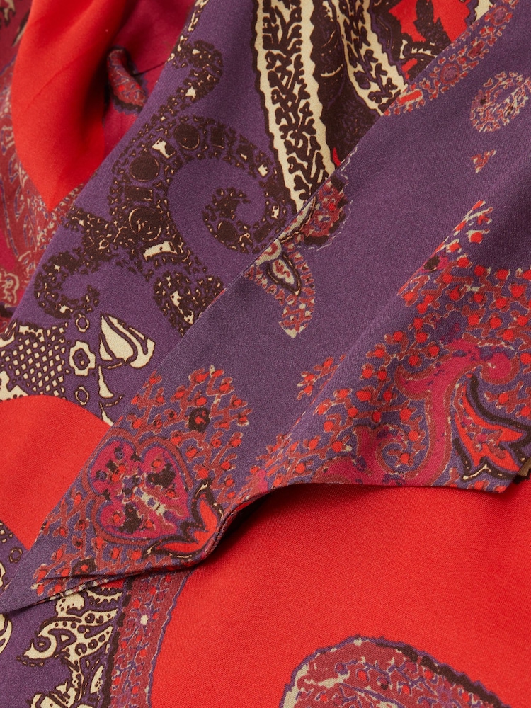 Reiss Red Jade Paisley Print Top - Image 6 of 6