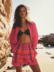 Rosa/naranja - Bright Check Pull On Boxer Shorts - Imagen 2 de 8