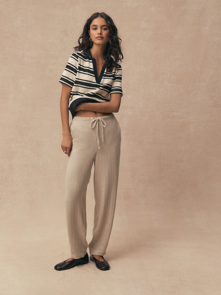 neutre - Pantalons Coupe ballon en lin Blend - Image 1 de 7