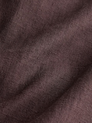 Chocolate Brown Smart Front Linen Blend Wide Leg Trousers - Image 8 of 8