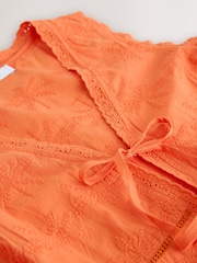 Orange - Gesticktes Palmen-Ärmelloses Oberteil - Bild 6 von 7