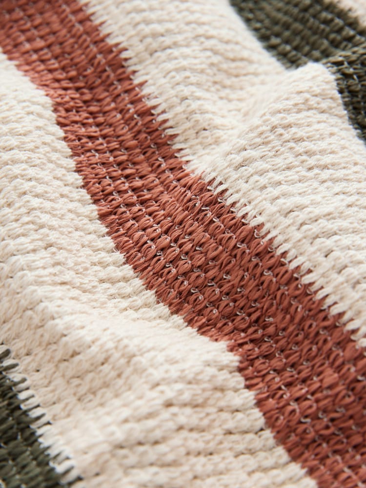 Ecru Short Sleeve Textured Stripe Revere Shirt (3-16yrs) - Image 7 of 7