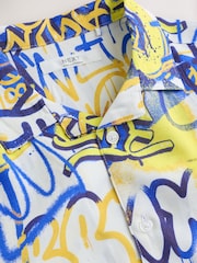 White All Over Print Graffiti Short Sleeve All Over Print Graffiti Shirt (3-16yrs) - Image 7 of 9