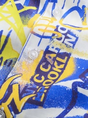 White All Over Print Graffiti Short Sleeve All Over Print Graffiti Shirt (3-16yrs) - Image 8 of 9