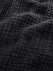 Black Short Sleeve Revere Collar Double Cloth Shirt (3-16yrs) - Image 8 of 8