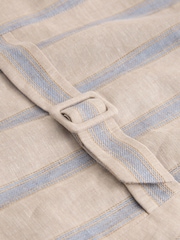 Blue/Beige Stripe N. Premium Linen Blend Waistcoat - Image 3 of 3