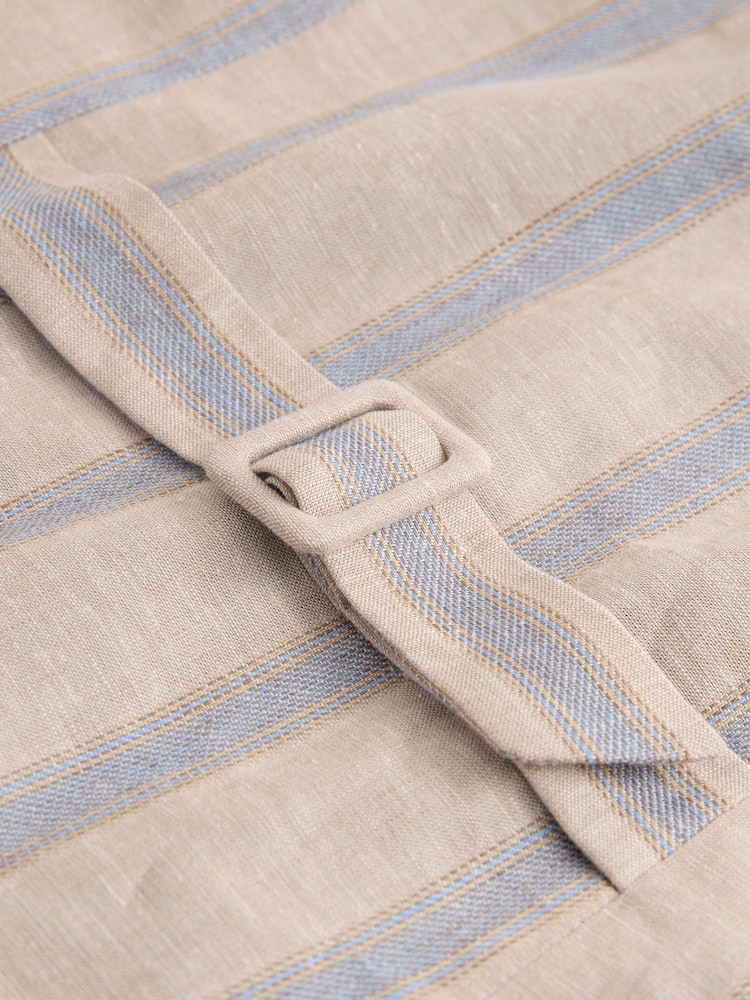 Blue/Beige Stripe N. Premium Linen Blend Waistcoat - Image 3 of 3