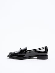 Friends Like These Black Patent Faux Leather Comfort Bow Smart Loafers - Image 5 of 5