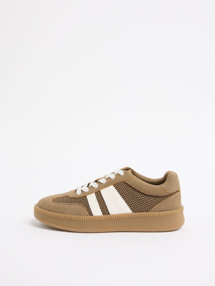 Mokkabruin - Friends Like These retro sportschoenen met vetersluiting en rubberen zool - Afbeelding 6 van 6