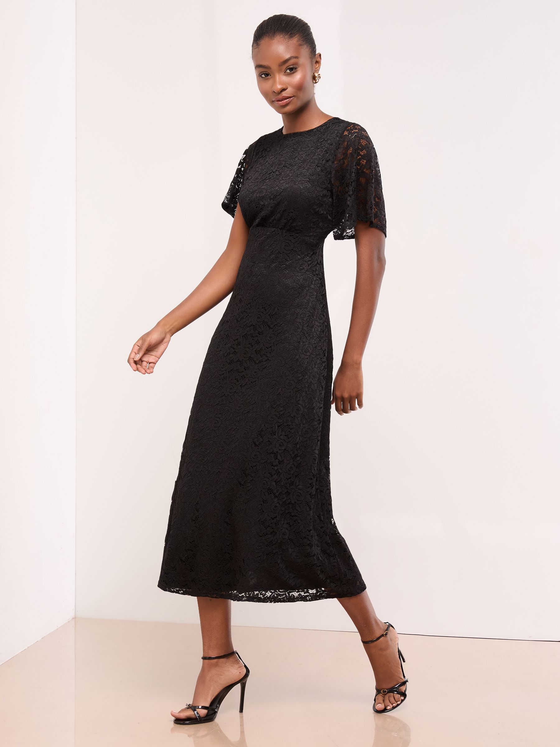 Art Littled 黒 140㎝〜150㎝　ノースリーブドレス Buy Lipsy Black Short Sleeve Lace Underbust Midi Dress from Next USA