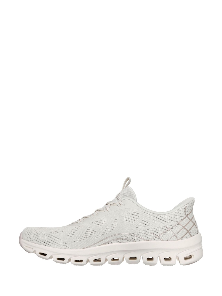 Skechers White Slip-In Glide Step Elevate Amaze Trainers - Image 2 of 5