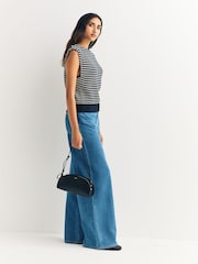 Weekend MaxMara Black Landa Striped Sleeveless Top - Image 3 of 5