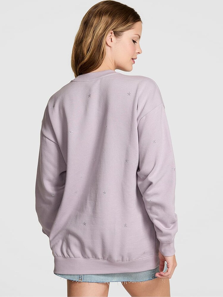 Victoria's Secret PINK Spring Violet Purple Fleece Sweatshirt - Image 2 of 2 Victoria's Secret PINK Spring Violet Purple Fleece Sweatshirt - Image 2 of 2