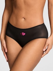 Victoria's Secret Pink Heartbreaker Black Cheeky Embroidery Knickers - Image 2 of 3