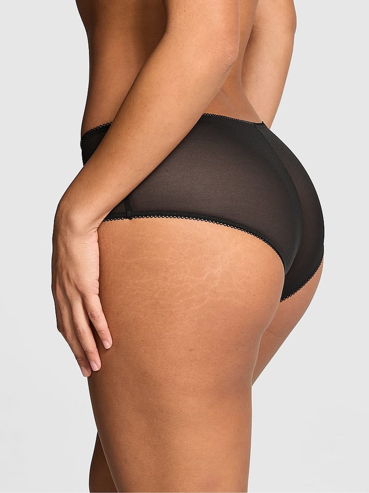 Victoria's Secret Pink Heartbreaker Black Cheeky Embroidery Knickers - Image 3 of 3