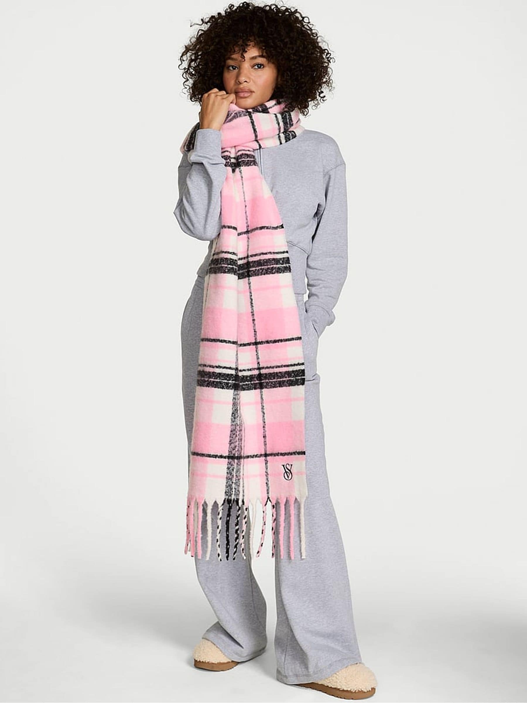 Buy Victoria's Secret Pretty Blossom Pink Tartan Cosy Blanket