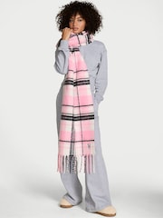 Victoria's Secret Pretty Blossom Pink Tartan Cosy Blanket Scarf - Image 1 of 3
