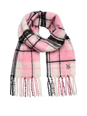 Victoria's Secret Pretty Blossom Pink Tartan Cosy Blanket Scarf - Image 3 of 3