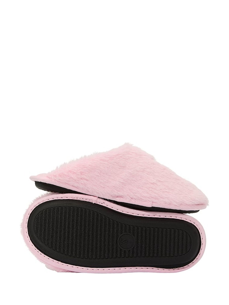 Victoria's Secret Pretty Blossom Pink Closed Toe Faux Fur Slippers - Image 2 of 2 Victoria's Secret Pretty Blossom Pink Closed Toe Faux Fur Slippers - Image 2 of 2