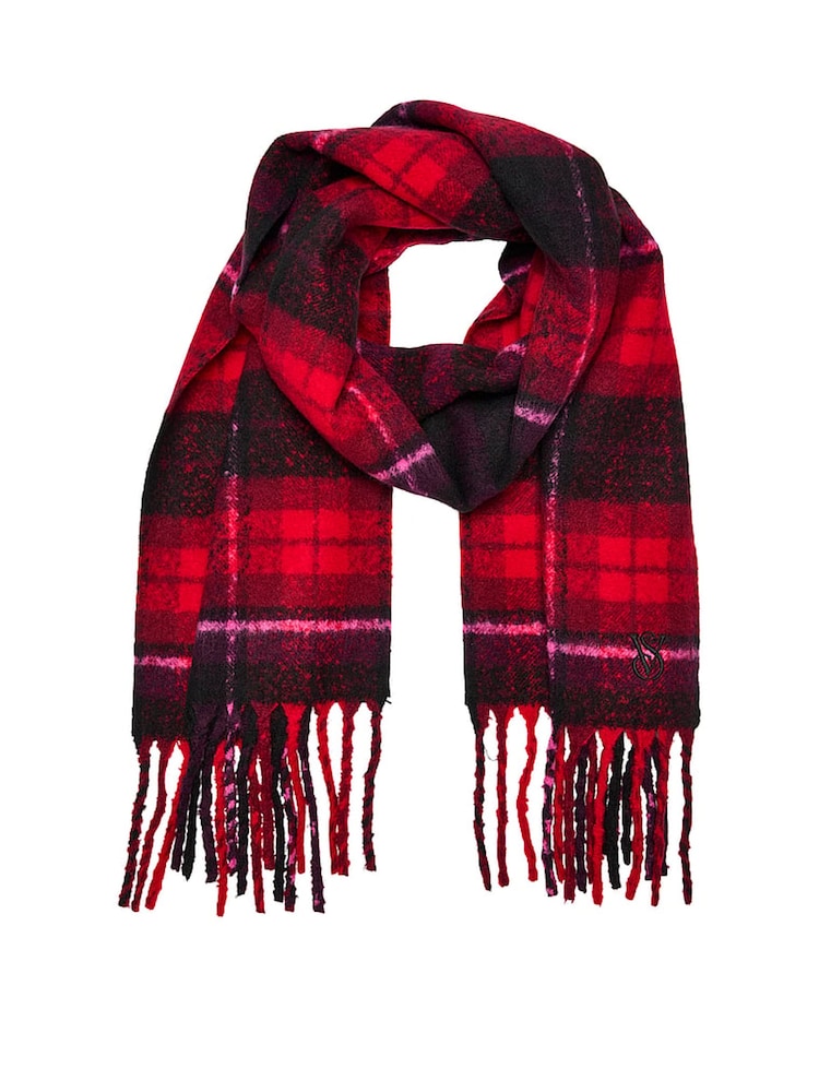 Victoria's Secret Red Tartan Cosy Blanket Scarf - Image 3 of 3 Victoria's Secret Red Tartan Cosy Blanket Scarf - Image 3 of 3